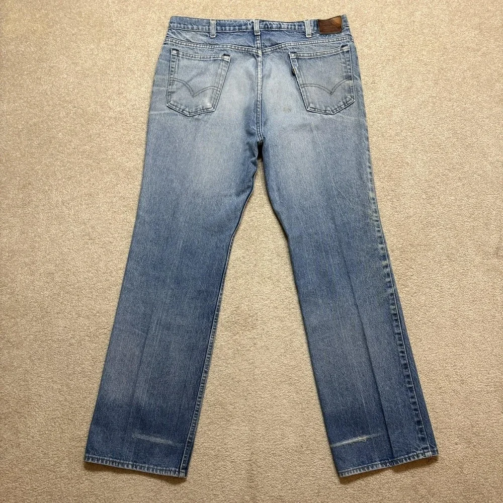 Vtg 70s Levis Jeans Mens 36x32 Blue Relaxed Straight Denim Pants Talon Zip Faded